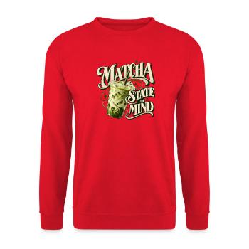 Matcha-Geisteszustand - Unisex Pullover - Rot - Vorne - Alina (178cm) & Michal (187cm)
