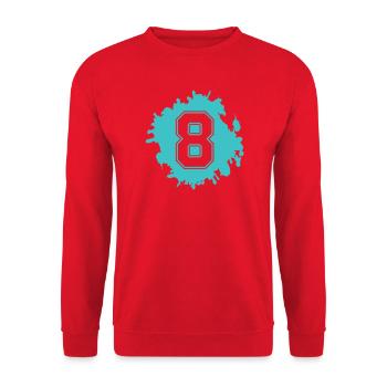 Acht Tinten-Splash Nr 8 - Unisex Pullover - Rot - Vorne - Alina (178cm) & Michal (187cm)