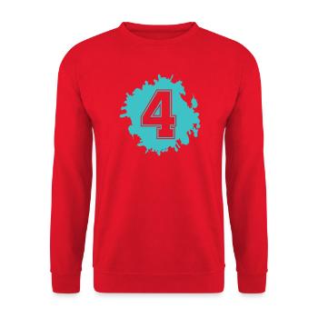 Vierer-Splash Kunstprint - Unisex Pullover - Rot - Vorne - Alina (178cm) & Michal (187cm)
