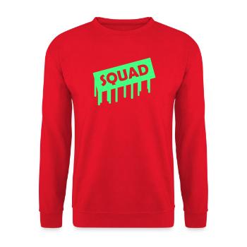 SQUAD Neon Tropfen Graffiti - Unisex Pullover - Rot - Vorne - Alina (178cm) & Michal (187cm)