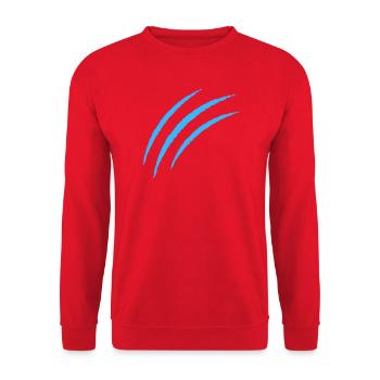 Blau Krallen Muster - Unisex Pullover - Rot - Vorne - Alina (178cm) & Michal (187cm)