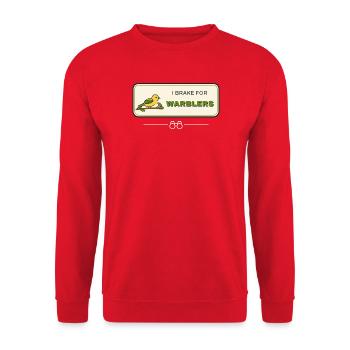 Ich bremse für Waldsänger – Vogelbeobachtung - Unisex Pullover - Rot - Vorne - Alina (178cm) & Michal (187cm)