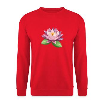 Wasserrosenblüte - Unisex Pullover - Rot - Vorne - Alina (178cm) & Michal (187cm)
