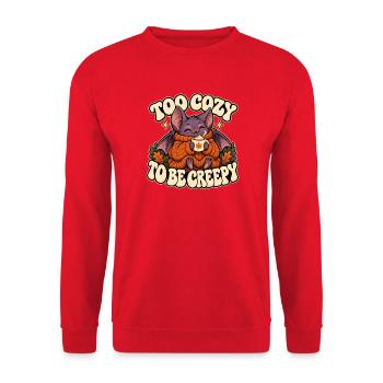 Zu gemütlich, um gruselig zu sein - Unisex Pullover - Rot - Vorne - Alina (178cm) & Michal (187cm)