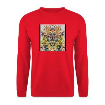 Blumen für Boomer - Unisex Pullover - Rot - Vorne - Alina (178cm) & Michal (187cm)