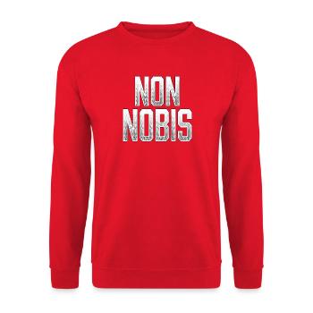 Kettenhemd Non Nobis Bibel - Unisex Pullover - Rot - Vorne - Alina (178cm) & Michal (187cm)