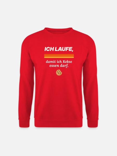 Ich laufe, damit ich Kekse essen darf - Unisex Pullover - Rot