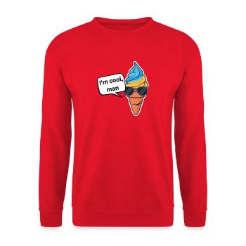Cooles Eiscreme-Swag Motiv - Unisex Pullover - Rot - Vorne - Alina (178cm) & Michal (187cm)