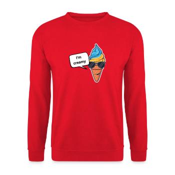 Creamy Eis - Unisex Pullover - Rot - Vorne - Alina (178cm) & Michal (187cm)