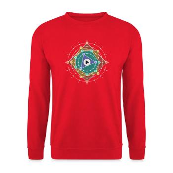 Kreisförmiger 16-Step-Sequenzer, vier Rhythmen - Unisex Pullover - Rot - Vorne - Alina (178cm) & Michal (187cm)