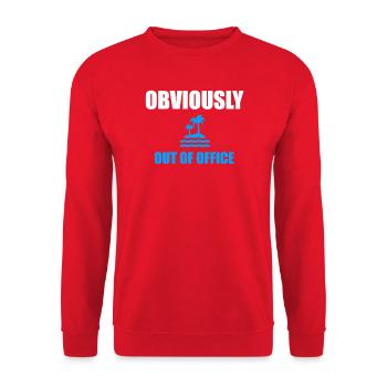 Offensichtlich abwesend, lustig, unternehmenssarkastisch - Unisex Pullover - Rot - Vorne - Alina (178cm) & Michal (187cm)