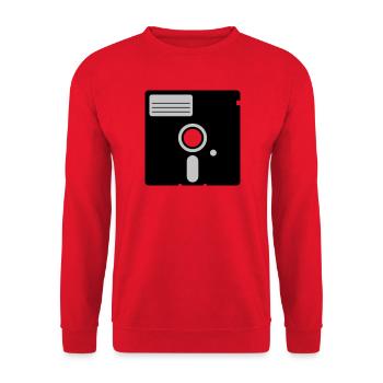 retro floppy disk - Unisex Pullover - Rot - Vorne - Alina (178cm) & Michal (187cm)