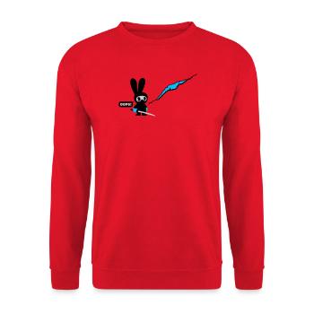 ninja bunny - Unisex Sweatshirt - red - Front - Alina (178cm) & Michal (187cm)
