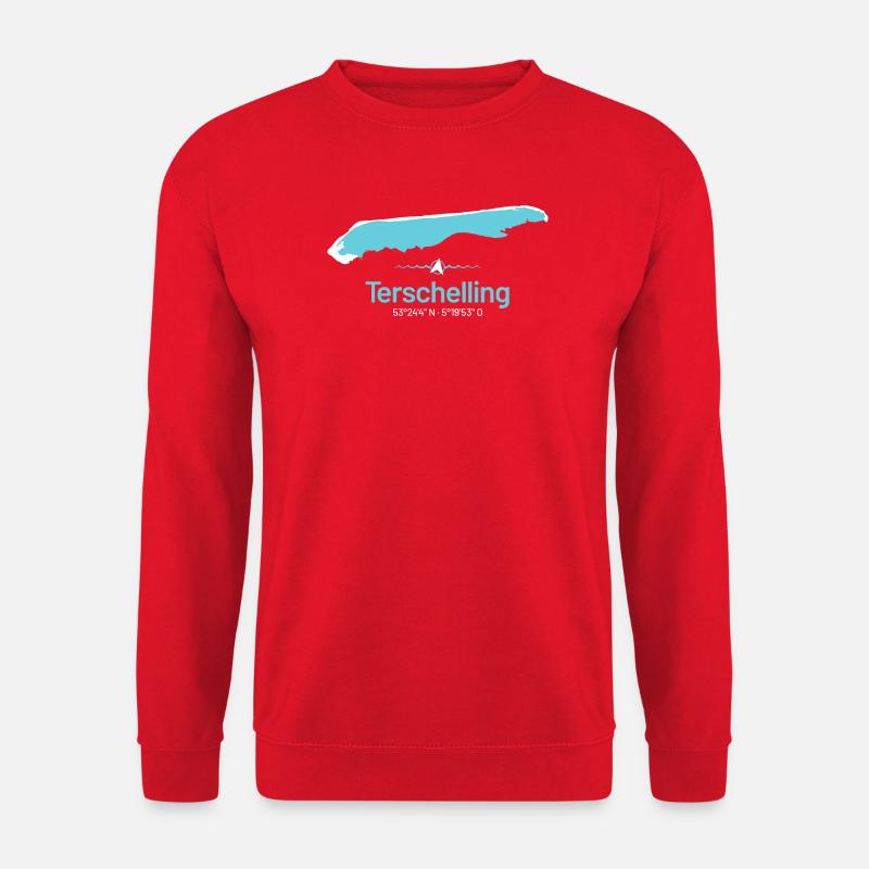 Terschelling | Design-Landkarte - Unisex Pullover - Rot