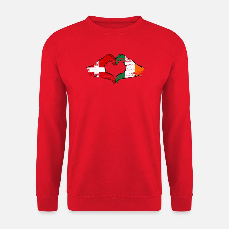 Dänemark Irland Herzform mit Hände used - Unisex Pullover - Rot