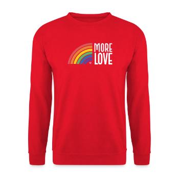 LGBT Pride Month - More Love - Unisex Sweatshirt - red - Front - Alina (178cm) & Michal (187cm)
