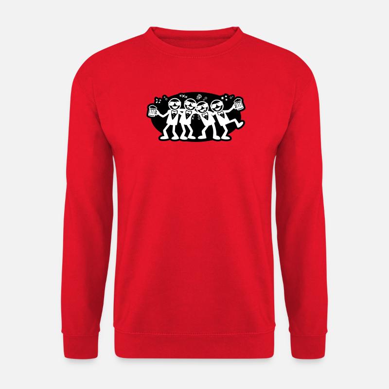 Bräutigam Freunde Gruppe Bier - Unisex Pullover - Rot