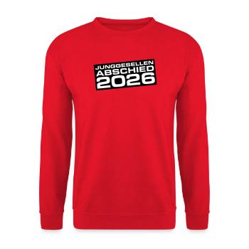 Junggesellenabschied 2026 Jga - Unisex Pullover - Rot - Vorne - Alina (178cm) & Michal (187cm)