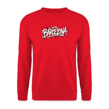 Barcelona Graffiti Hip Hop - Unisex Pullover - Rot - Vorne - Alina (178cm) & Michal (187cm)