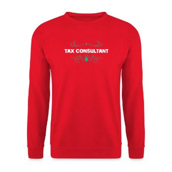 Steuerberater Ornament Design - Unisex Pullover - Rot - Vorne - Alina (178cm) & Michal (187cm)