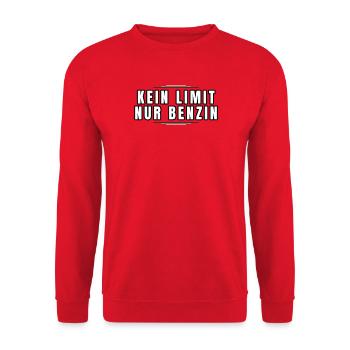 Kein Limit, Nur Benzin - Unisex Pullover - Rot - Vorne - Alina (178cm) & Michal (187cm)