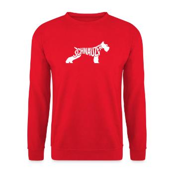 Schnauzer Hund Liebhaber Riesenschnauzer Fan - Unisex Pullover - Rot - Vorne - Alina (178cm) & Michal (187cm)