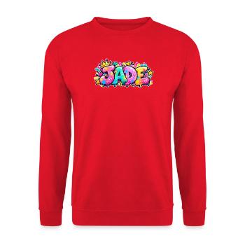 Nennen Sie Jade Graffiti Girly: die Königin der Straße! - Unisex Pullover - Rot - Vorne - Alina (178cm) & Michal (187cm)