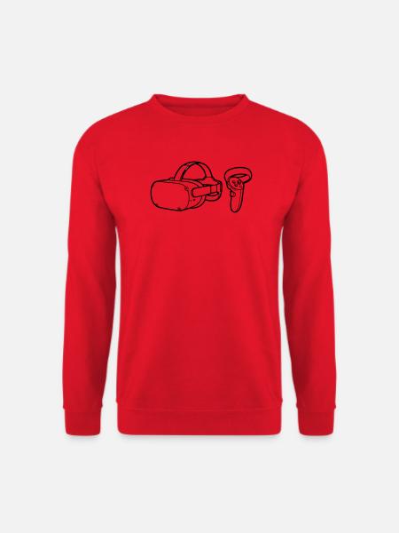 VR Brille Controller Grafik - Unisex Pullover - Rot