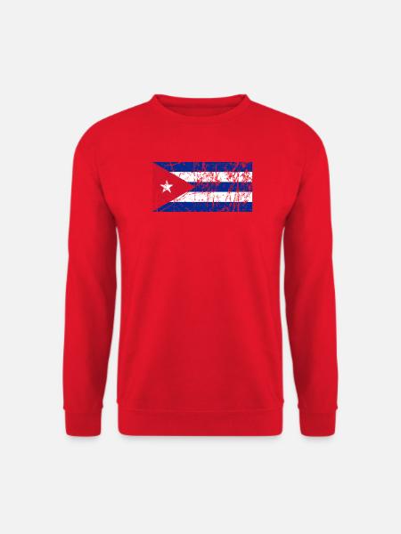 Kuba Flagge Vintage-Effekt - Unisex Pullover - Rot