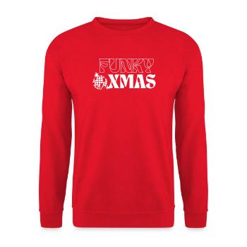 Funky Disco Christmas Ornament Design - Unisex Sweatshirt - red - Front - Alina (178cm) & Michal (187cm)