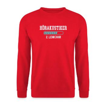 Hearing aid acoustician training 2nd year of apprenticeship 2nd year of work - Unisex Sweatshirt - red - Front - Alina (178cm) & Michal (187cm)