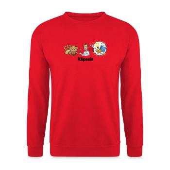 Käpsele Schwabe Erfinder Spätzle Ideen Humor Witz - Unisex Pullover - Rot - Vorne - Alina (178cm) & Michal (187cm)