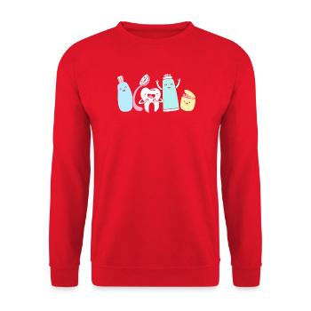Rezeptionist Zahnarzt - Unisex Pullover - Rot - Vorne - Alina (178cm) & Michal (187cm)