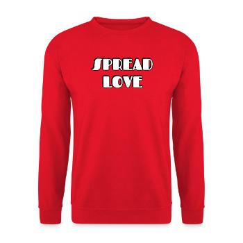 Spread Love Bold Typographic Design - Unisex Sweatshirt - red - Front - Alina (178cm) & Michal (187cm)