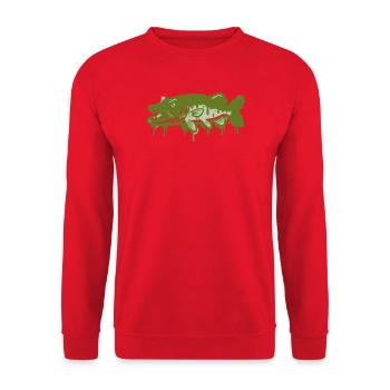 Hecht Tropfen Silhouette - Unisex Pullover - Rot - Vorne - Alina (178cm) & Michal (187cm)
