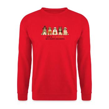 St. Bernard Halloween - Unisex Pullover - Rot - Vorne - Alina (178cm) & Michal (187cm)
