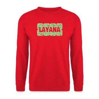 Layana als Saeugling - Unisex Pullover - Rot - Vorne - Alina (178cm) & Michal (187cm)