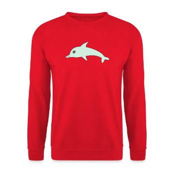 Dolphin Dolphins - Unisex Sweatshirt - red - Front - Alina (178cm) & Michal (187cm)