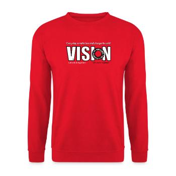 Inspirational Vision Motif Graphic - Unisex Sweatshirt - red - Front - Alina (178cm) & Michal (187cm)