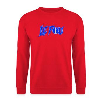 Design Le Fou Pièce d'Échecs Style Urbain Moderne - Sweat-shirt Unisexe - rouge - Devant - Alina (178cm) & Michal (187cm)