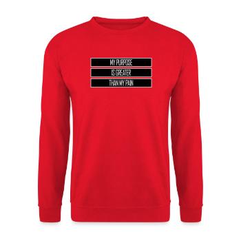 Mon but est plus grand que ma douleur, ce qui signifie le logo des guillemets - Sweat-shirt Unisexe - rouge - Devant - Alina (178cm) & Michal (187cm)