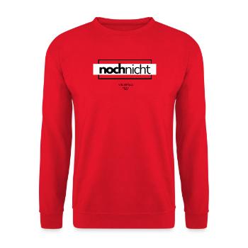 Noch Nicht – Minimal German Typography - Unisex Pullover - Rot - Vorne - Alina (178cm) & Michal (187cm)