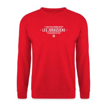 Il Y A Deux Types De Personnes Sur Terre Les Ju... - Sweat-shirt Unisexe - rouge - Devant - Alina (178cm) & Michal (187cm)