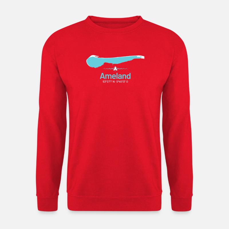 Ameland | Design-Landkarte - Unisex Pullover - Rot