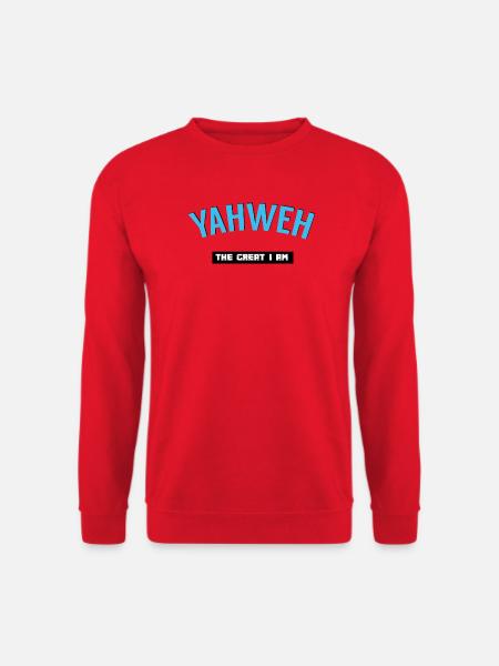 Spirituelles Jahwe-Grafikdesign - Unisex Pullover - Rot