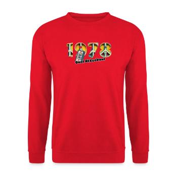 1978 Vintage Retro – Cassette – Cool Olds - Sweat-shirt Unisexe - rouge - Devant - Alina (178cm) & Michal (187cm)