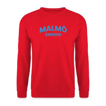 Malmö, Schwedens Stolz - Unisex Pullover - Rot - Vorne - Alina (178cm) & Michal (187cm)