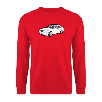 White Luxury Limousine Vector Print - Unisex Sweatshirt - red - Front - Alina (178cm) & Michal (187cm)