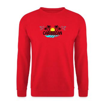Sonnenhummingbird Neon Silhouette - Unisex Pullover - Rot - Vorne - Alina (178cm) & Michal (187cm)