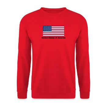 USA Fahne - Unisex Pullover - Rot - Vorne - Alina (178cm) & Michal (187cm)